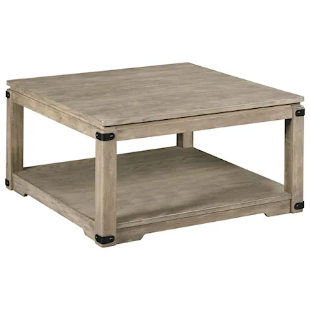 Rustic Square Cocktail Table with Removable Casters